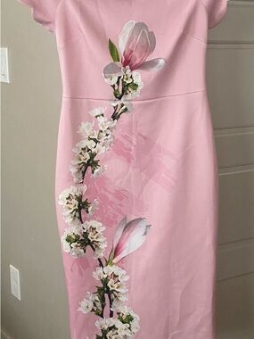 Ted Baker London Pink Floral Midi Dress